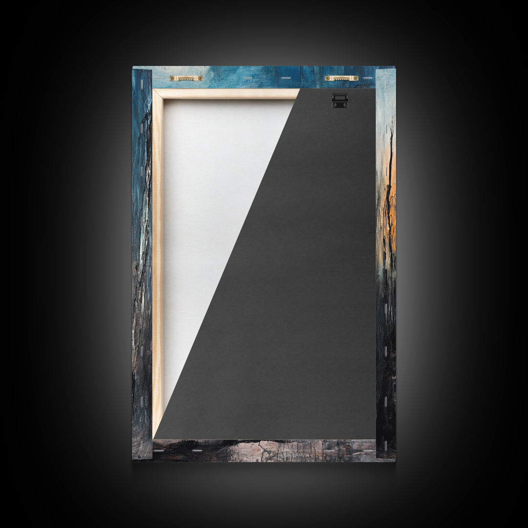 Burnt Forest, Forest At Dusk Painting, Moody Art, Nature Wall Art, Dark Landscape Painting, Abstract Forest Art, Framed Canvas Print