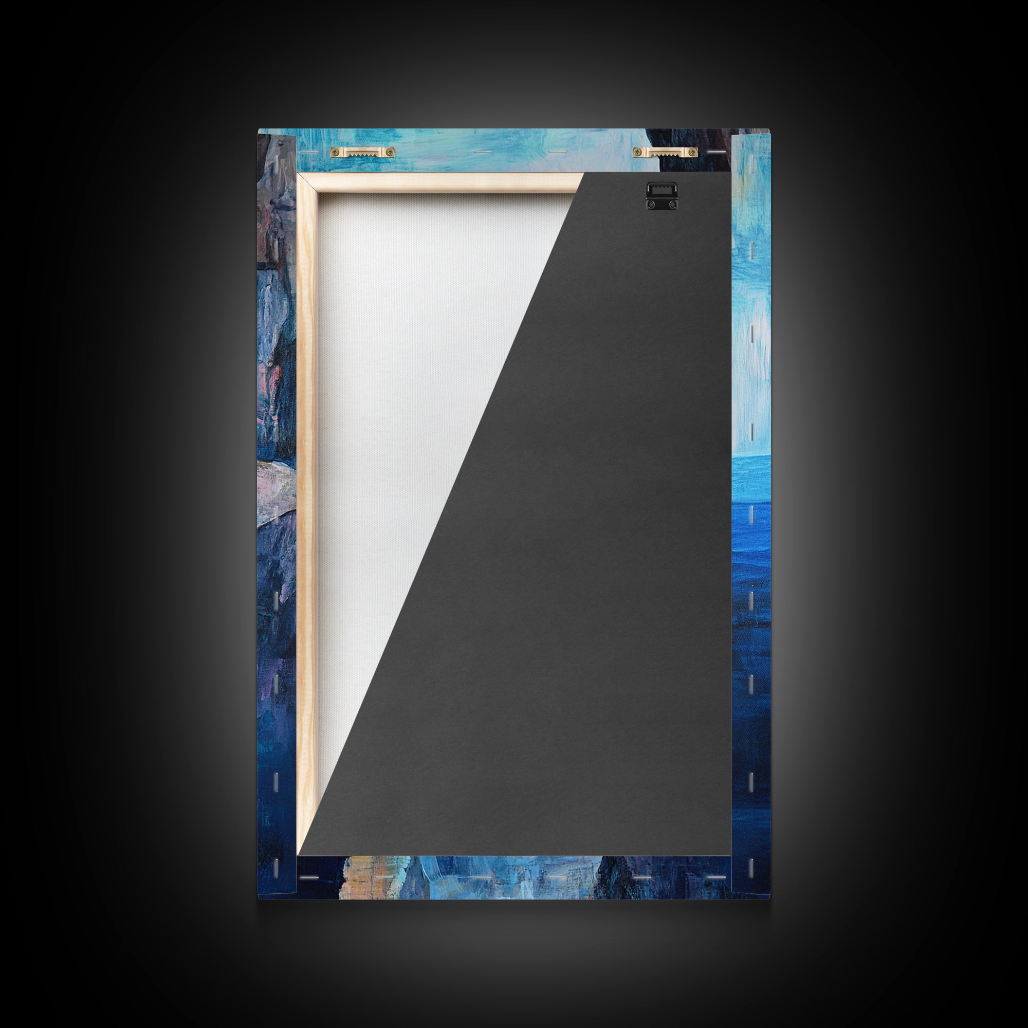 Cliffside Village, Mediterranean Art, Coastal Wall Art, Seascape Painting, Boho Art, Rustic Wall Art, Framed Canvas Print