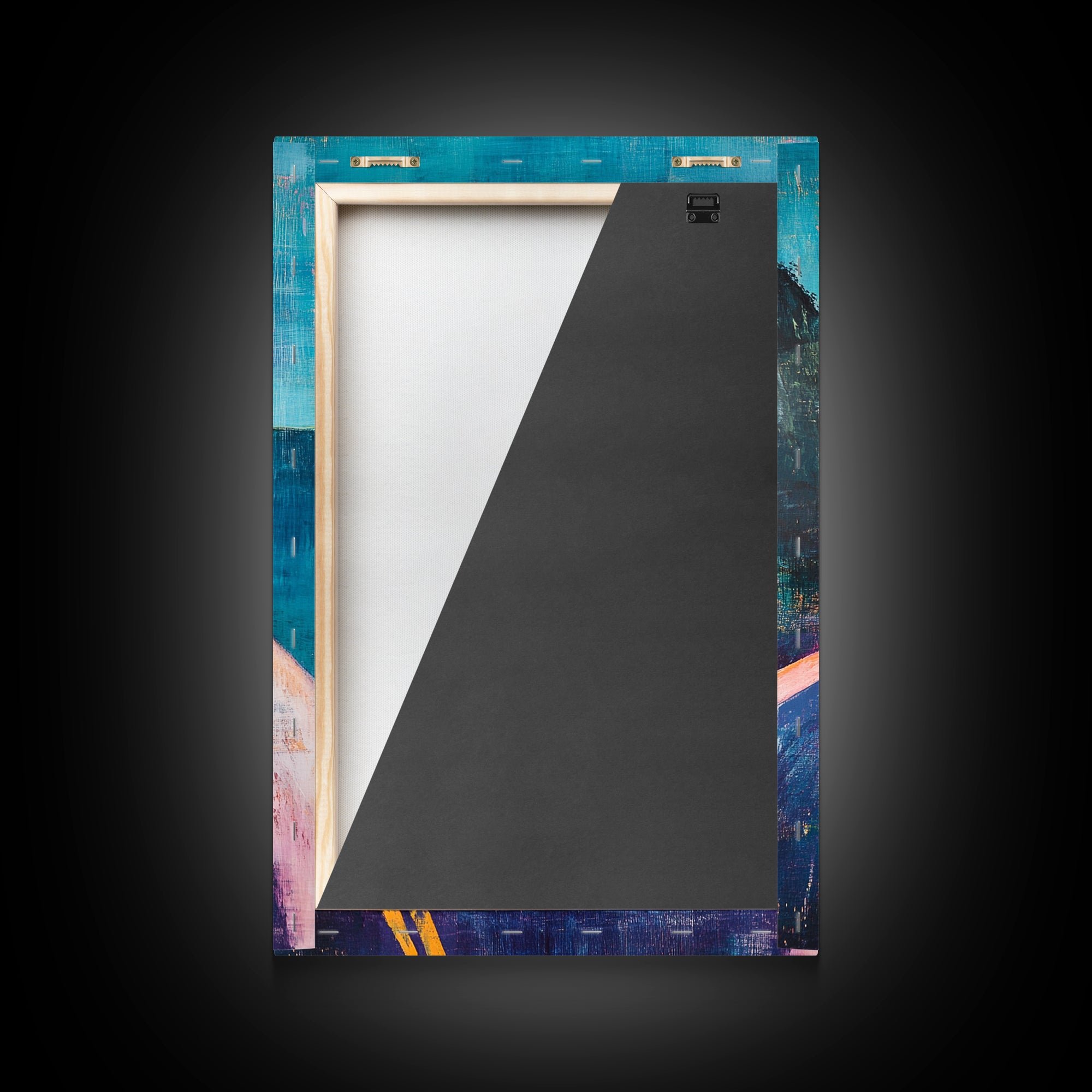 Coastal Highway, surf wall art, coastal decor, scenic road painting, living room art, minimalist art, Framed Canvas Print, gift idea