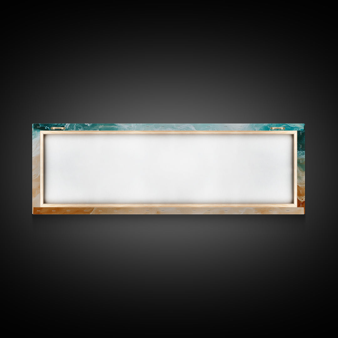 Coastal Beach Waves Painting, Serene Ocean Art, Abstract Shoreline Wall Decor, Neutral Beach House Decor, Modern Living Room Art