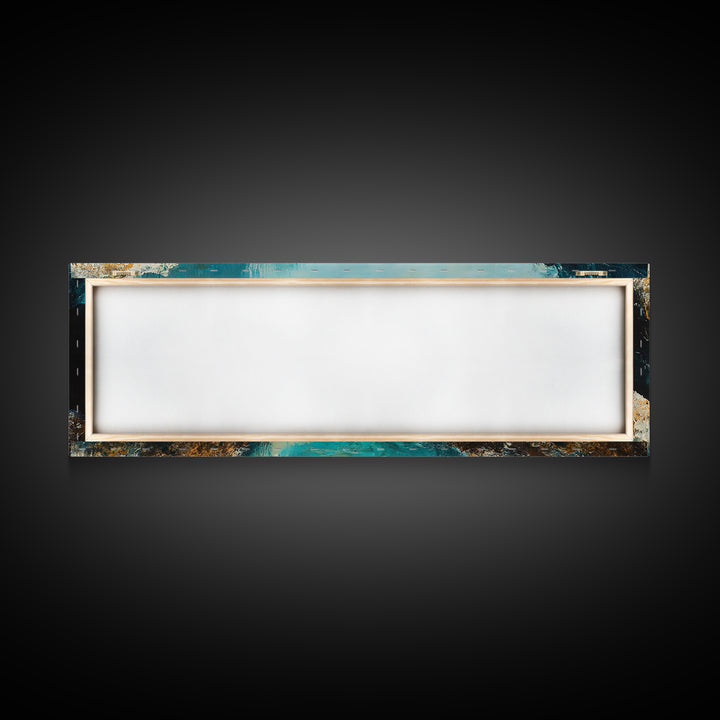 Rocky Cove Ocean Art Framed Canvas Print Textured Seascape Wall Decor Coastal Home Accent Nautical Painting Bedroom or Living Room Gift