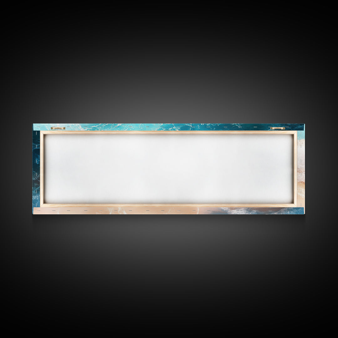 Beach Waves Canvas Print Tropical Shoreline Painting, Blue Ocean Art, Coastal Wall Decor, Relaxing Home Decor, Large Summer Wall Art