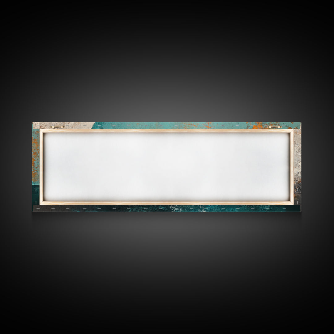 Coastal Rock Formation Framed Canvas Print, Ocean Cliff Painting, Nautical Wall Art, Beach House Decor, Textured Landscape Artwork