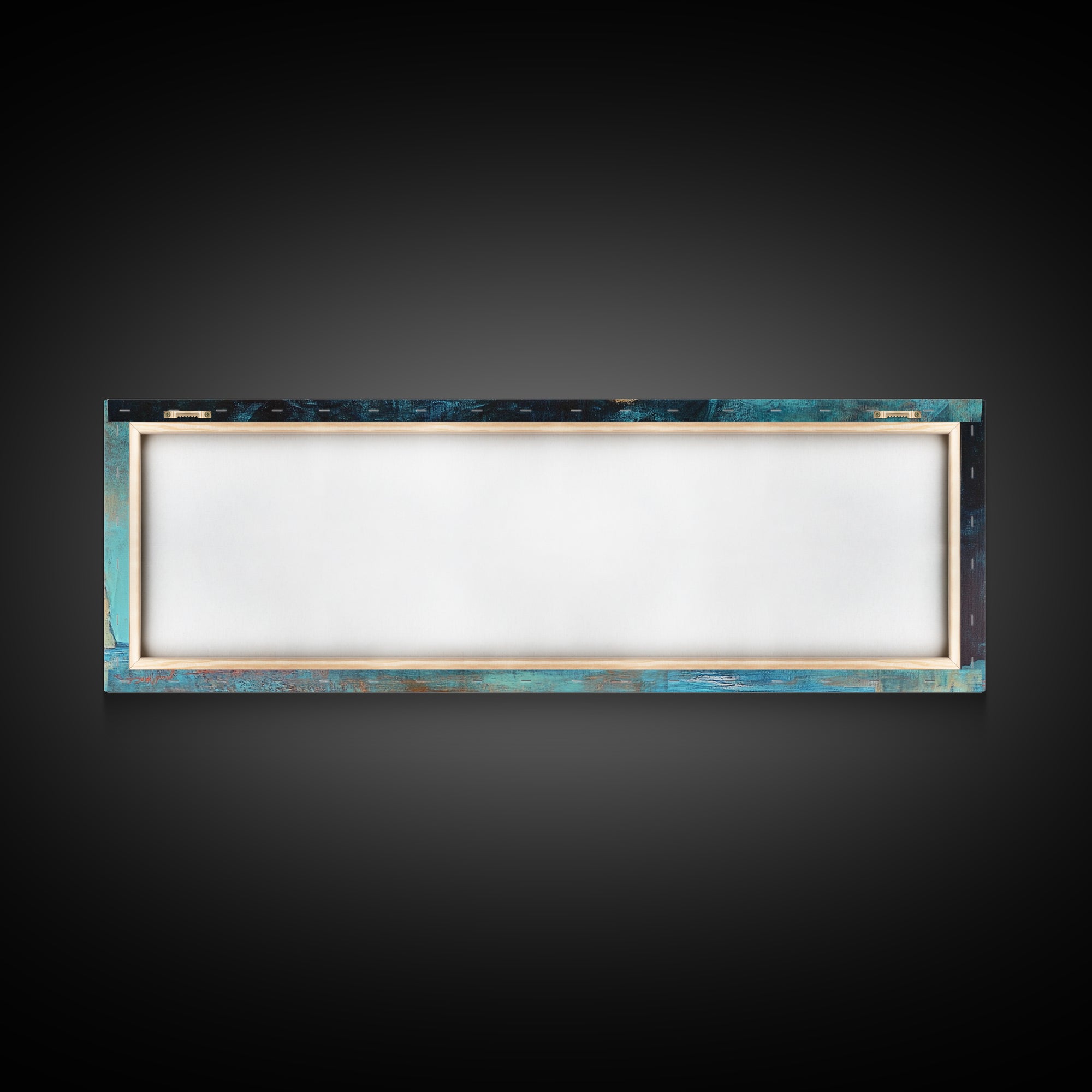 Ancient Ruins Canvas Print Rustic Landscape Wall Art, Mediterranean Decor, Boho Earthy Art, Dark Blue and Orange, Living Room Artwork