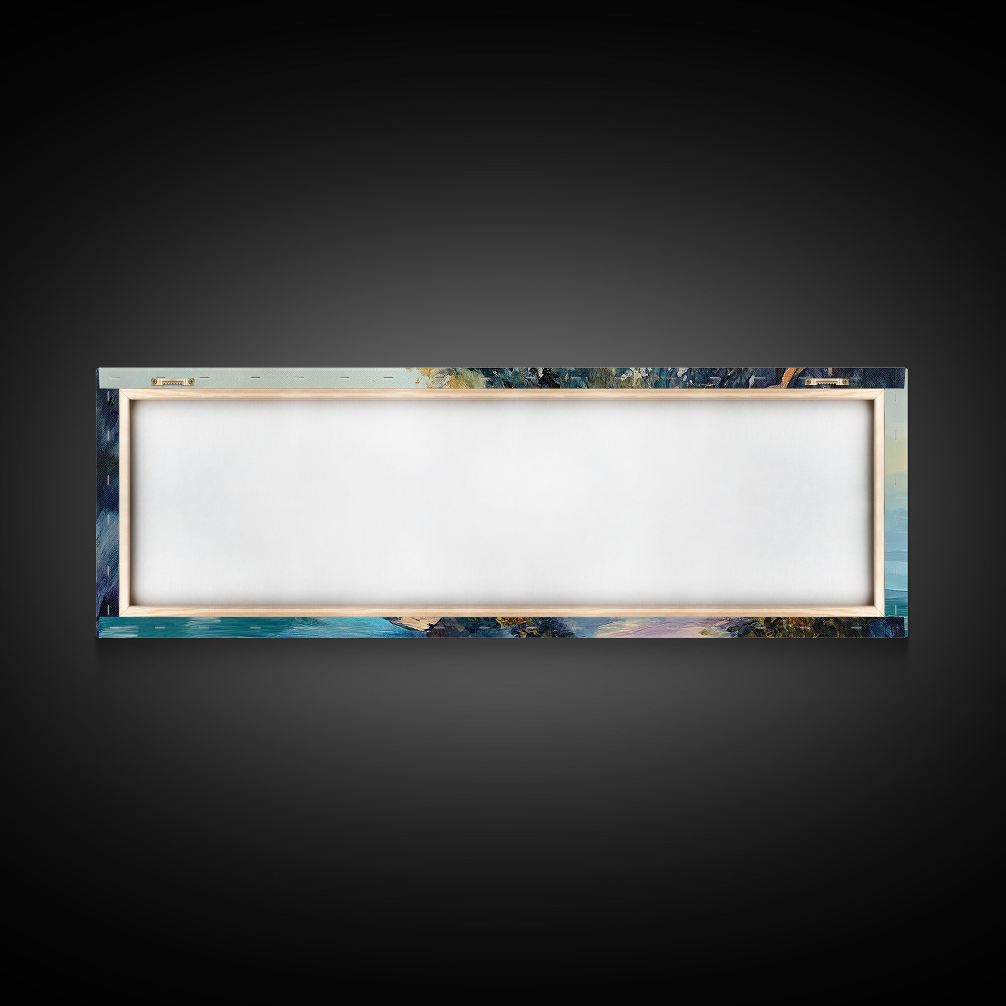 Coastal Cliff Walk Framed Canvas Print Serene Beach Pathway Painting, Sunset Seaside Art, Nature Landscape, Relaxing Home Wall Decor