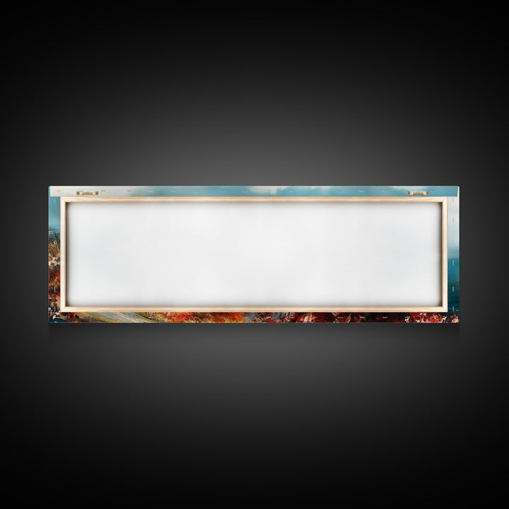 Coastal Cliffside Painting, Vibrant Seaside Landscape, Ocean Beach Art, Modern Nautical Wall Decor, Contemporary Bedroom Accent