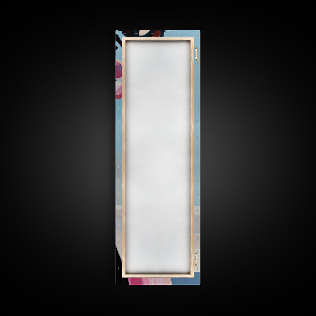 Abstract, Pink Bouquet, Floral Wall Art, Framed Canvas Print, Modern Expressionist Art, Soft Color Palette, Bedroom Wall Art