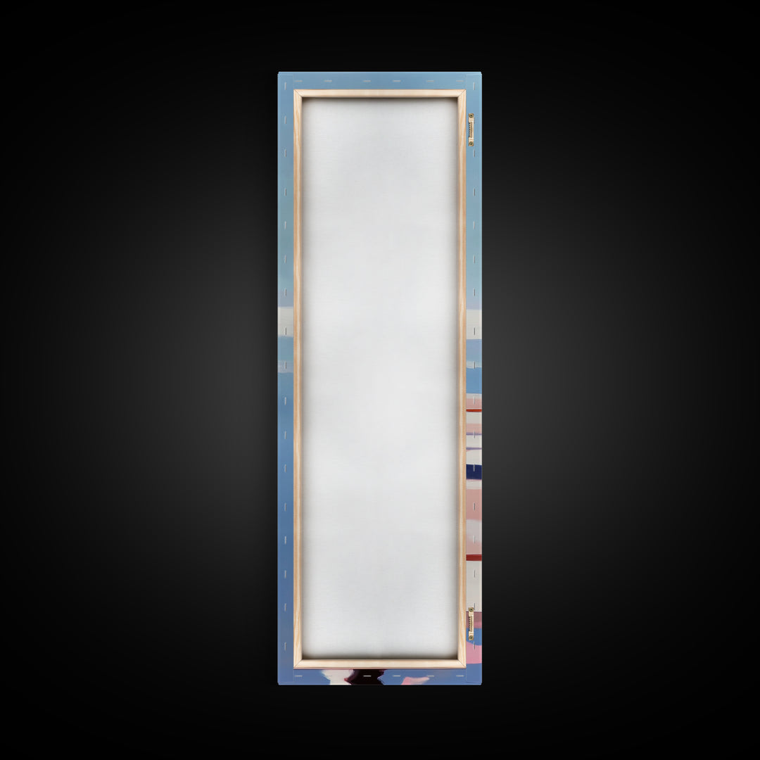 Dockside View, Ocean Reflection, Coastal Escape, Framed Canvas Print, Nautical Wall Art, Beach House Decor, Relaxing Home Aesthetic