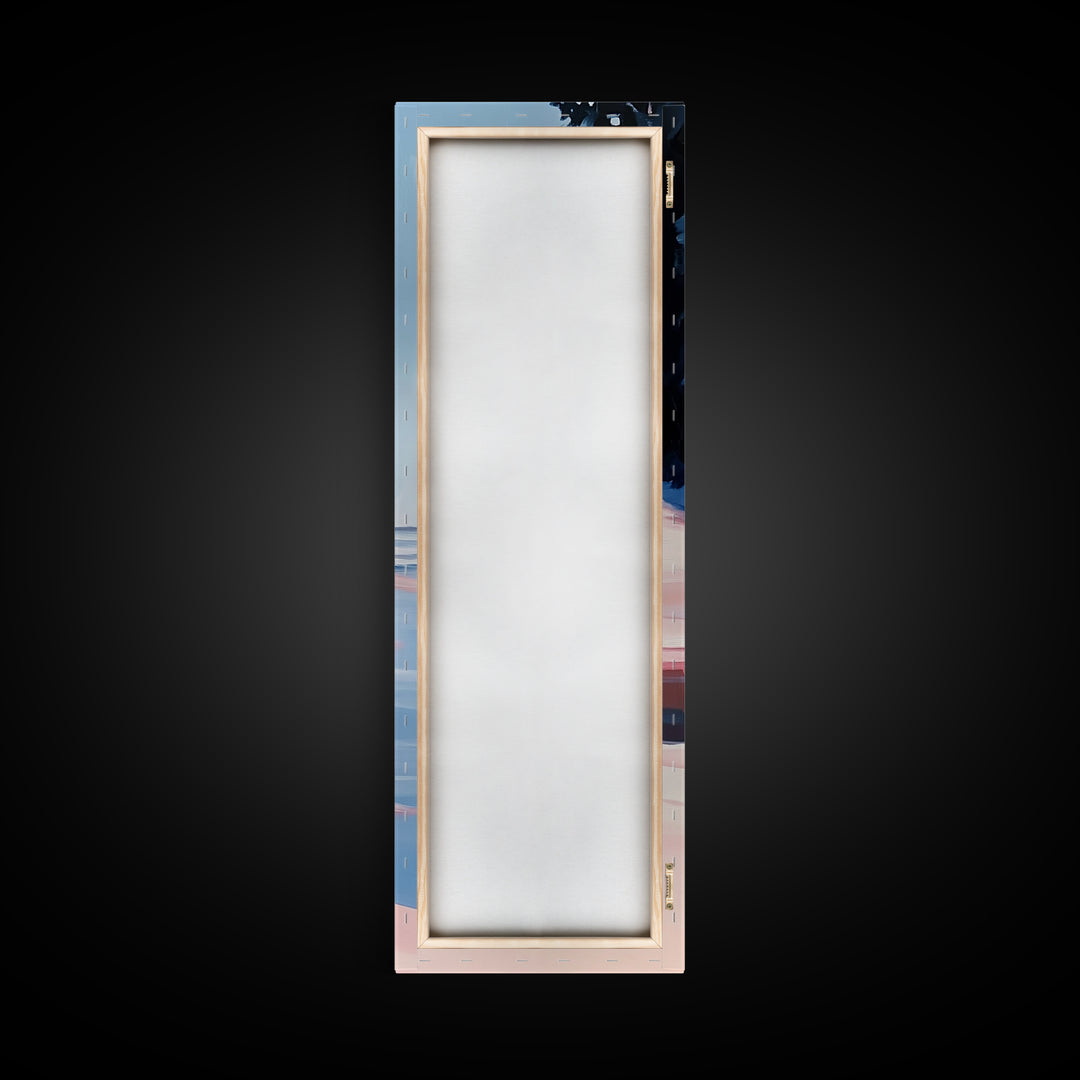 Coastal Serenity, Beach Landscape, Ocean Wall Art, Seascape Painting, Minimalist Art, Living Room Wall Decor, Framed Canvas Print