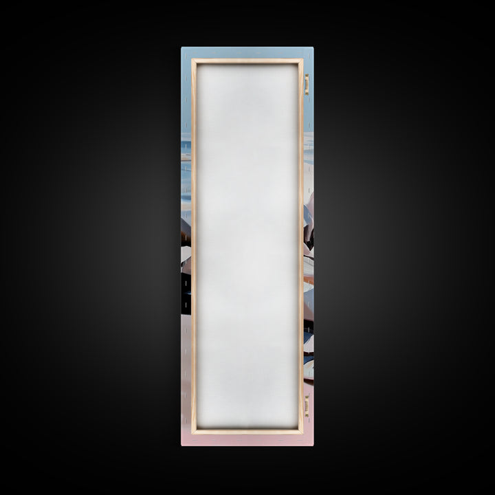 Coastal Rocks, Ocean Wall Art, Minimalist Seascape, Blue and White Decor, Beach House Aesthetic, Modern Landscape, Canvas Print