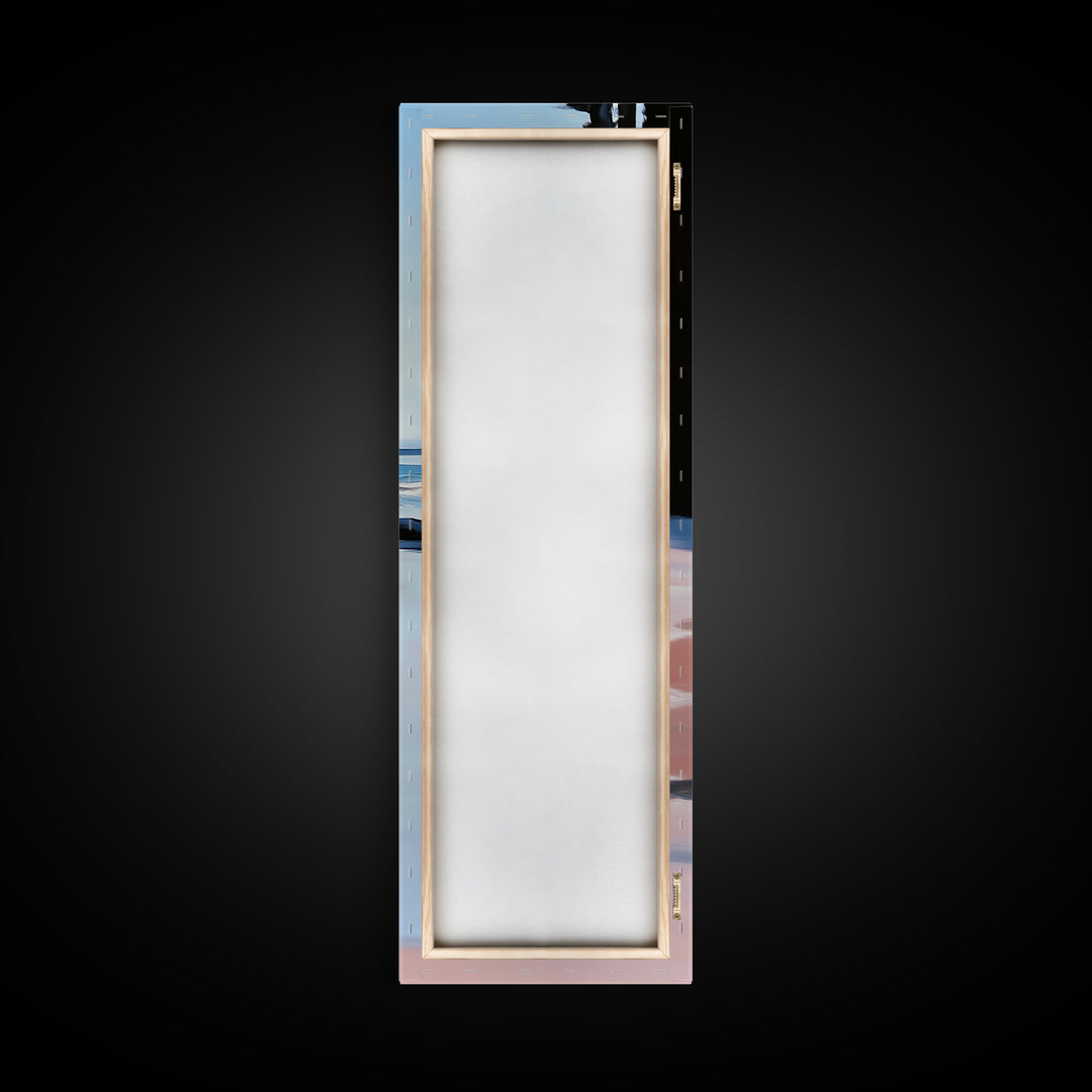 Clifftop Ocean View, Coastal Landscape Art, Serene Blue Decor, Nature Inspired Painting, Beach House Aesthetic, Framed Canvas Print