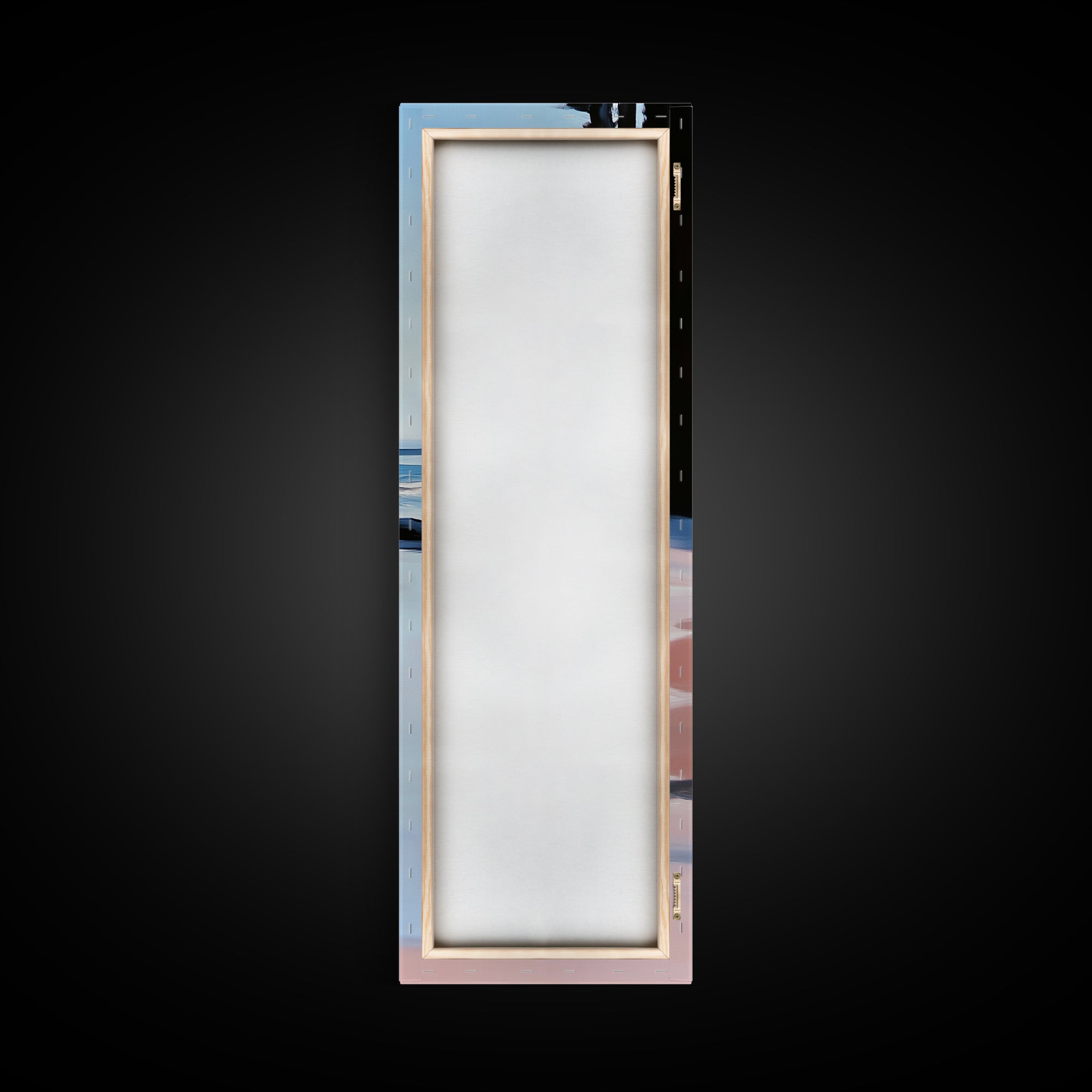 Clifftop Ocean View, Coastal Landscape Art, Serene Blue Decor, Nature Inspired Painting, Beach House Aesthetic, Framed Canvas Print