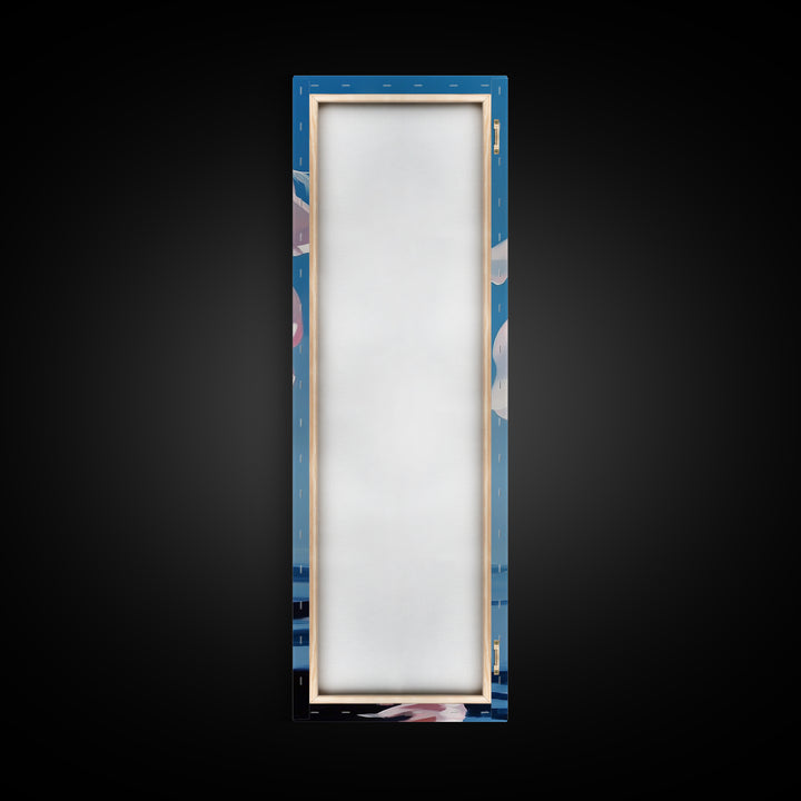 Abstract Floral Art, Soft Pink Flowers, Modern Minimalist Decor, Elegant Botanical Painting, Bedroom Wall Art, Canvas Print