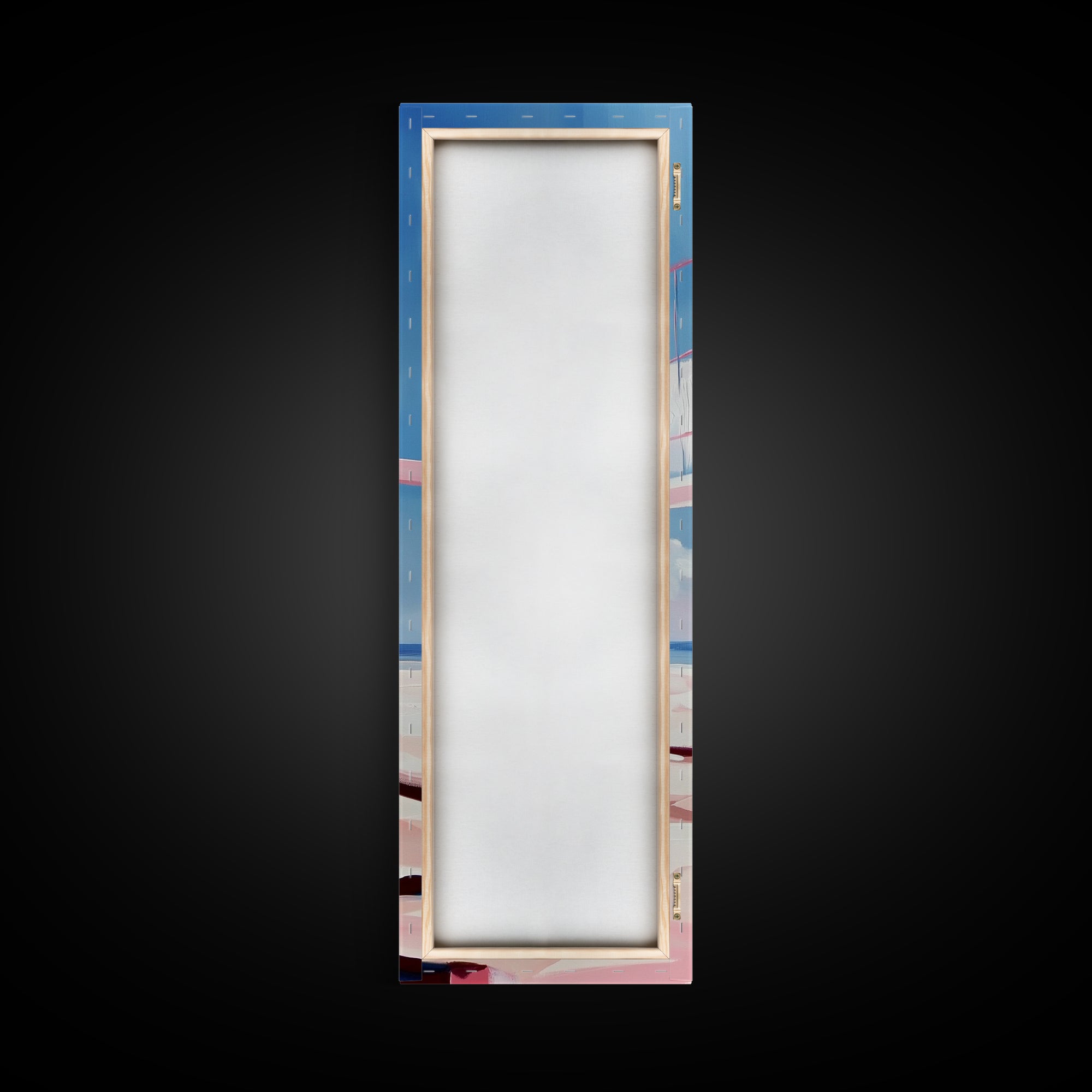 Beach Volleyball Net, Summer Fun, Pink Aesthetic, Framed Canvas Print, Modern Minimalist, Coastal Sports, Vacation Home Wall Art