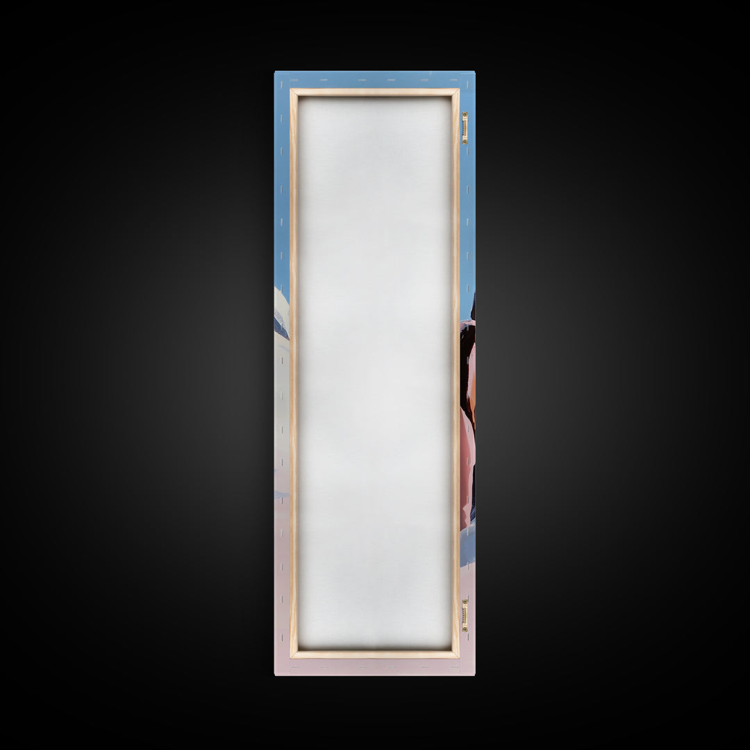 Mountain Modern Landscape, Snowy Peak, Framed Canvas Print, Contemporary Wall Art, Living Room Wall Art, Elegant Fine Art