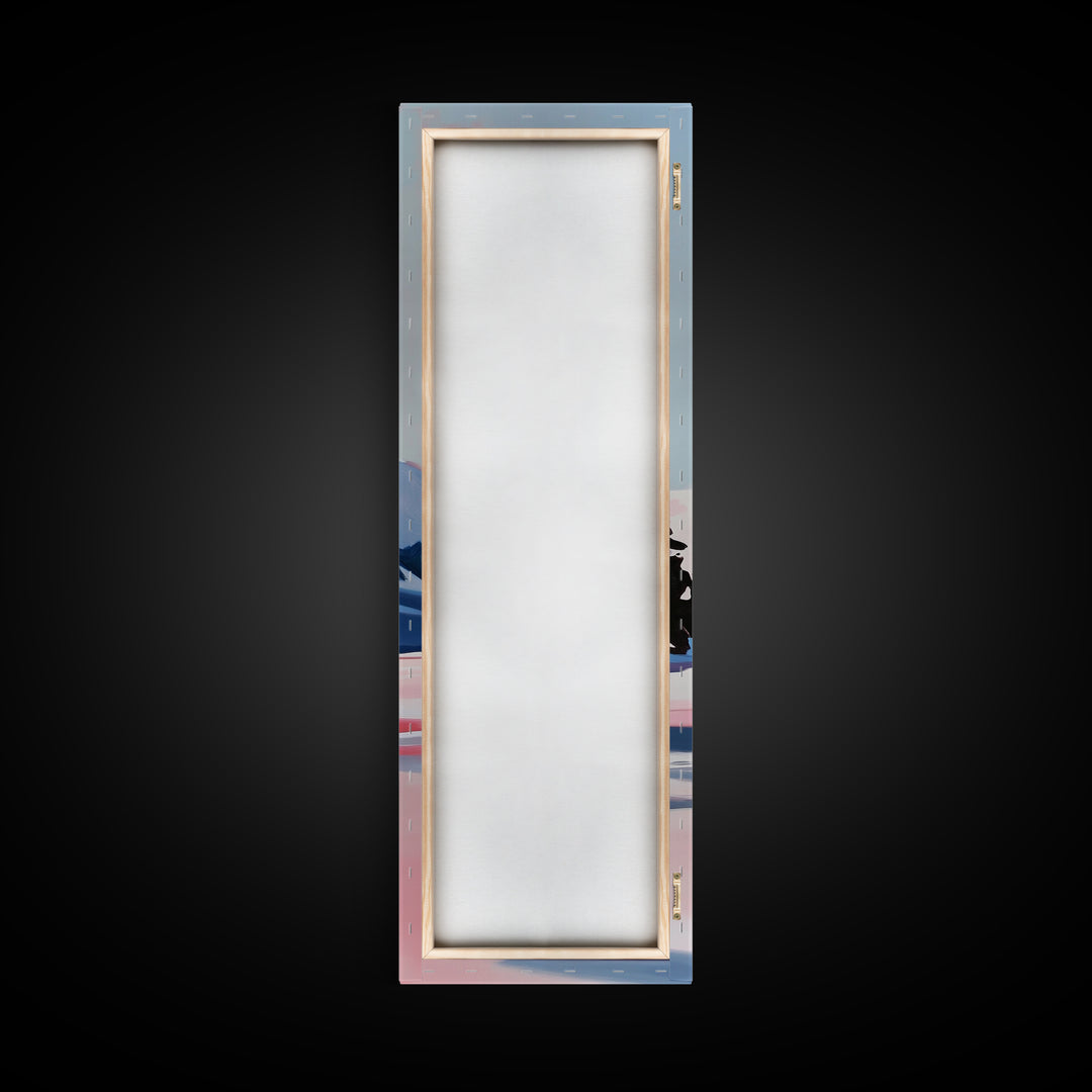 Winter Landscape, Snowy Mountain, Framed Canvas Print, Contemporary Wall Art, Minimalist Aesthetic, Living Room Wall Art