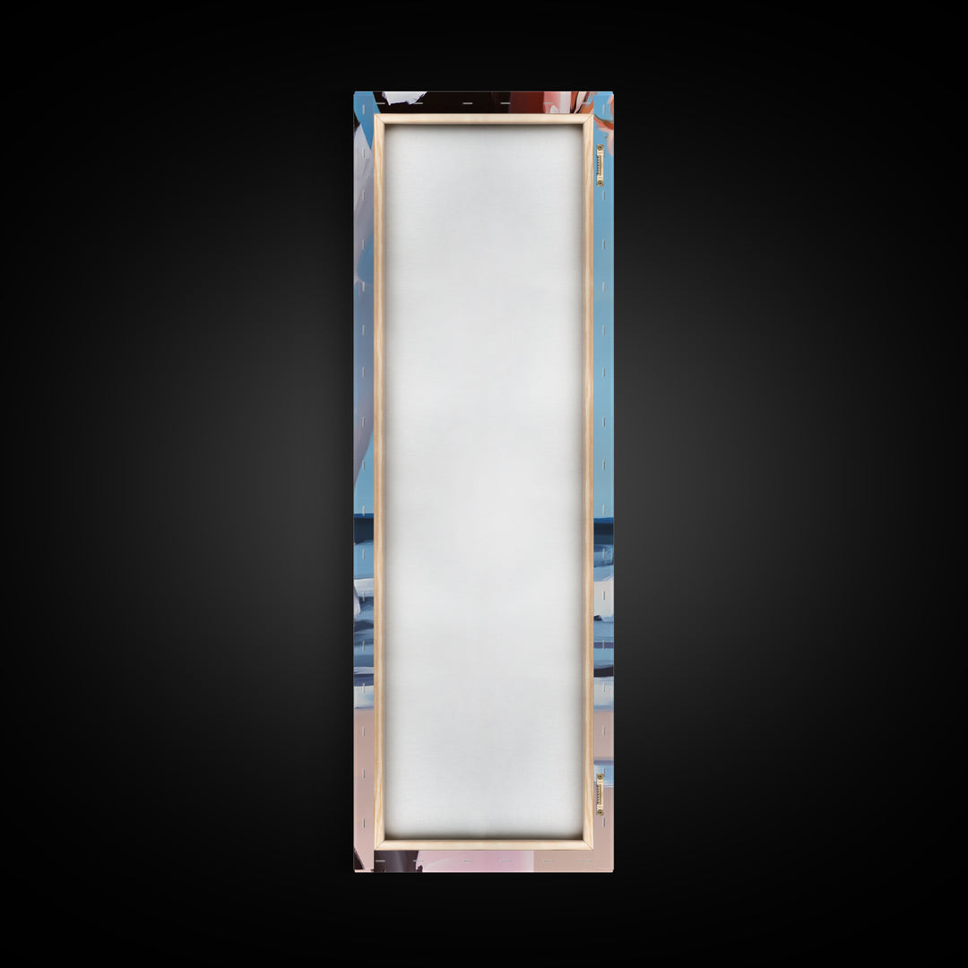 Beach Bride, Ocean Fashion, Elegant Woman, Framed Canvas Print, Coastal Wall Art, Soft Feminine Aesthetic, Living Room Wall Art