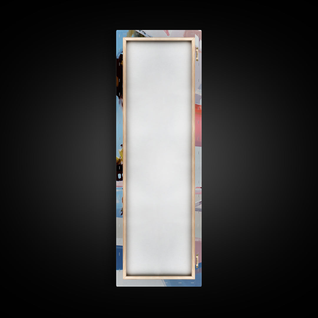 Modern Villa, Coastal Home, Palm Tree Art, Framed Canvas Print, Contemporary Architecture, Living Room Wall Art, Tropical Decor