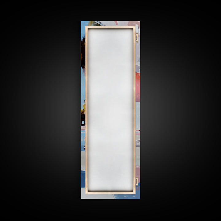 Modern Villa, Coastal Home, Palm Tree Art, Framed Canvas Print, Contemporary Architecture, Living Room Wall Art, Tropical Decor