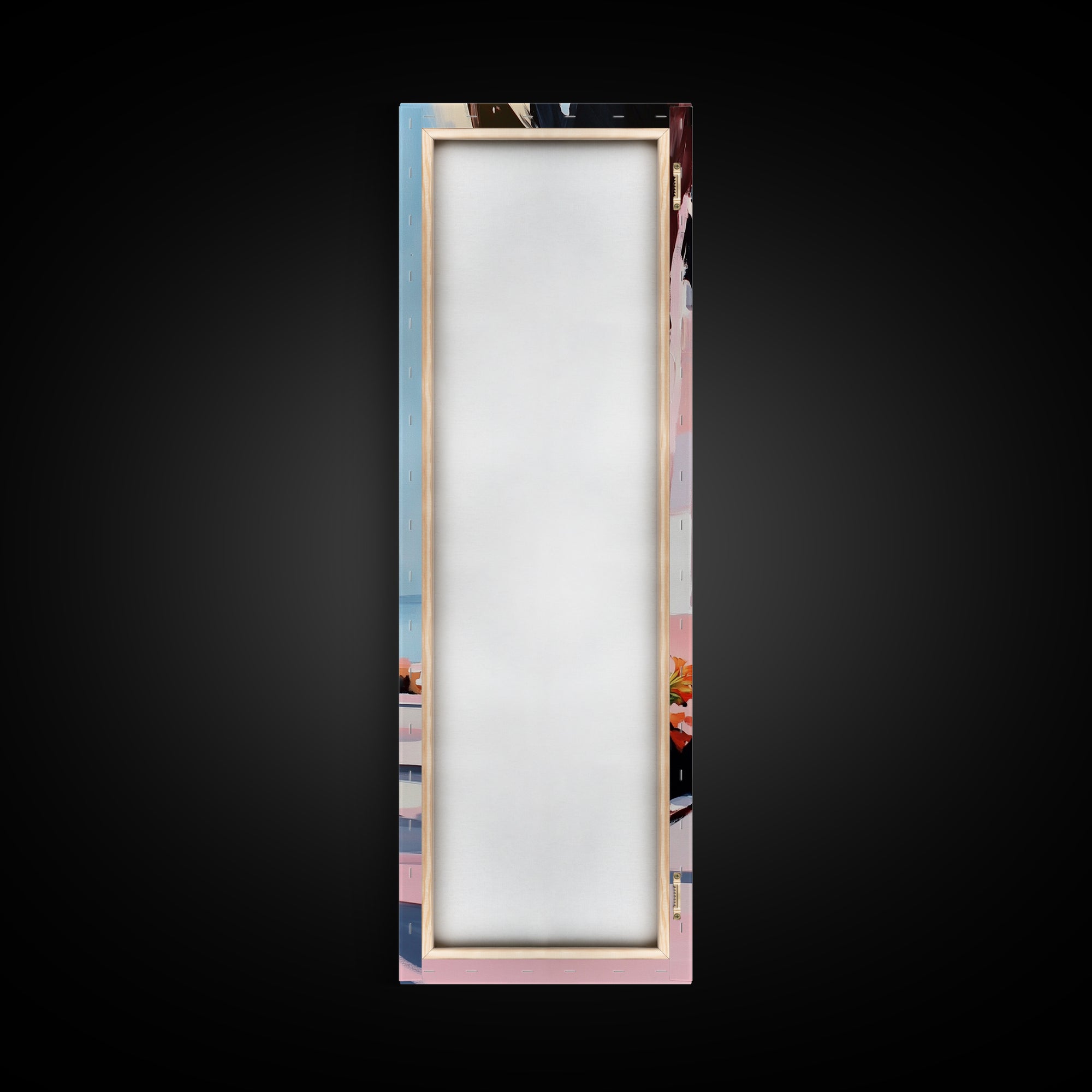 Beach House, Oceanfront Living, Coastal Home, Framed Canvas Print, Tropical Wall Art, Soft Pastel Aesthetic, Living Room Wall Art