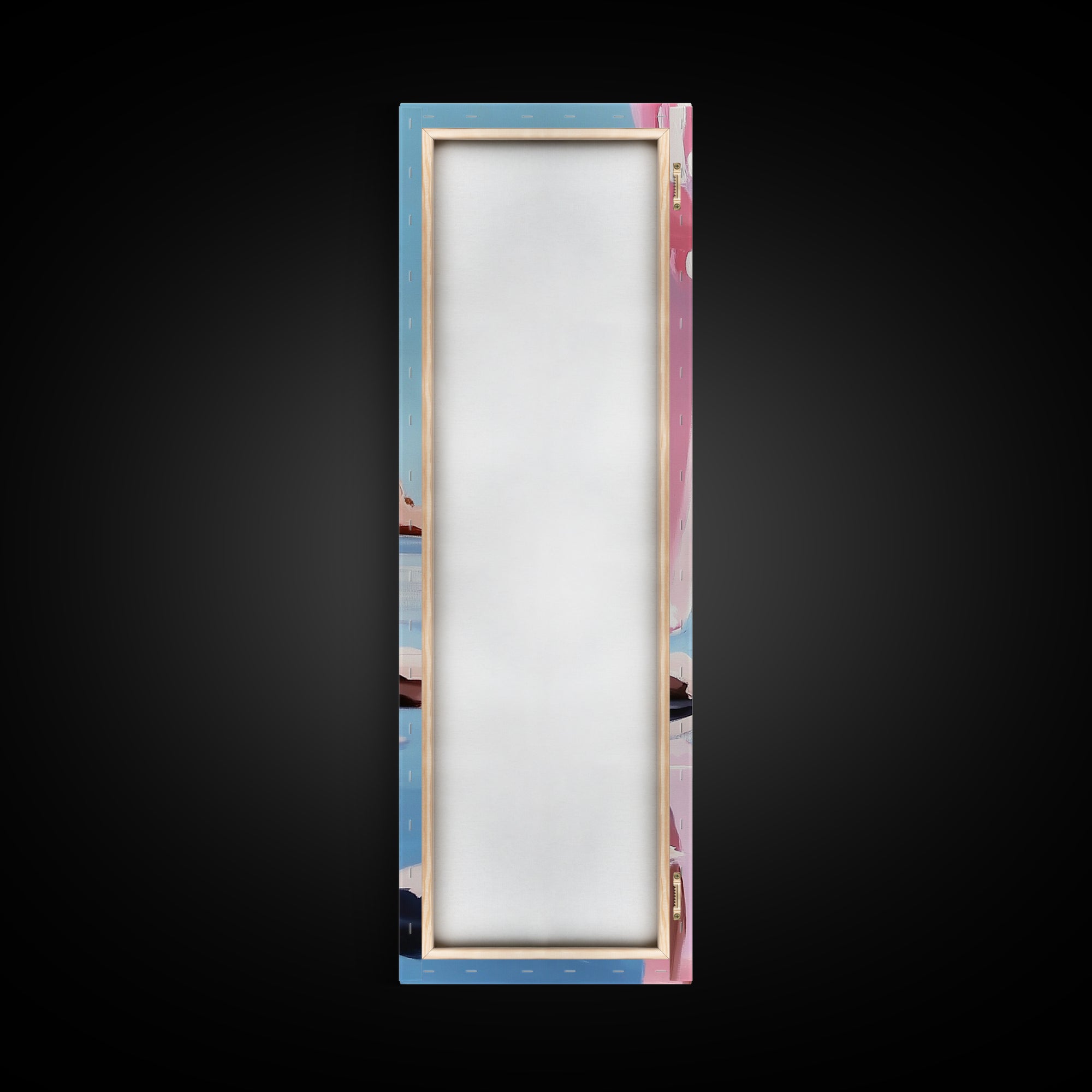 Rocky Shore, Lake Scene, Tranquil Nature Painting, Framed Canvas Print, Serene Water Reflection, Earthy Coastal Art, Living Room Decor