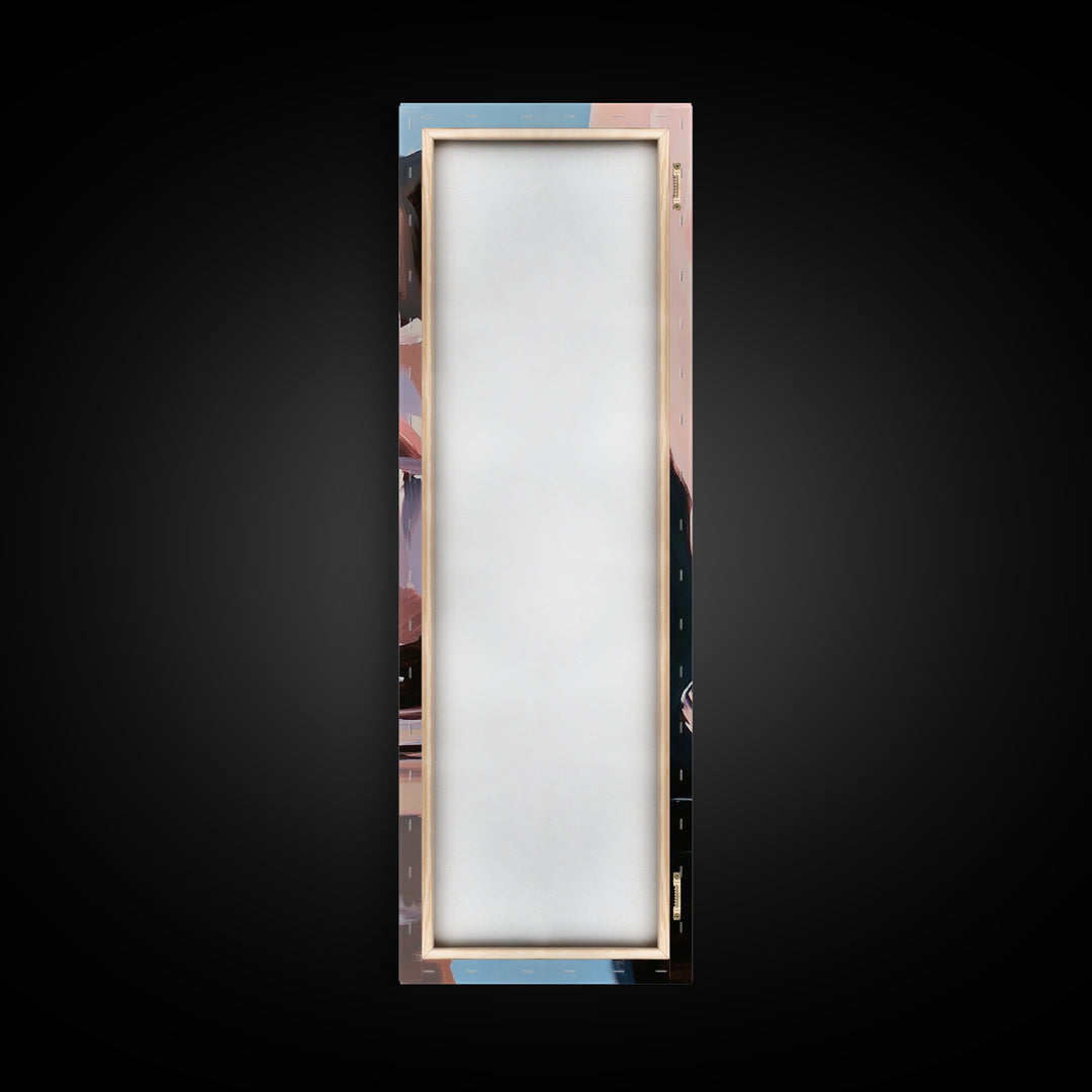 Coastal Rock, Ocean Reflections, Framed Canvas Print, Seaside Cliff Art, Beach House Decor, Minimalist Seascape, Relaxing Wall Art