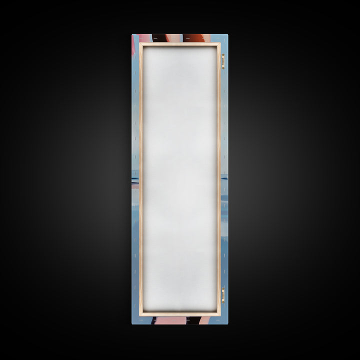 Ballet Feet, Water Reflection, Framed Canvas Print, Elegant Dance Art, Feminine Bedroom Decor, Pastel Aesthetic, Minimalist Wall Art