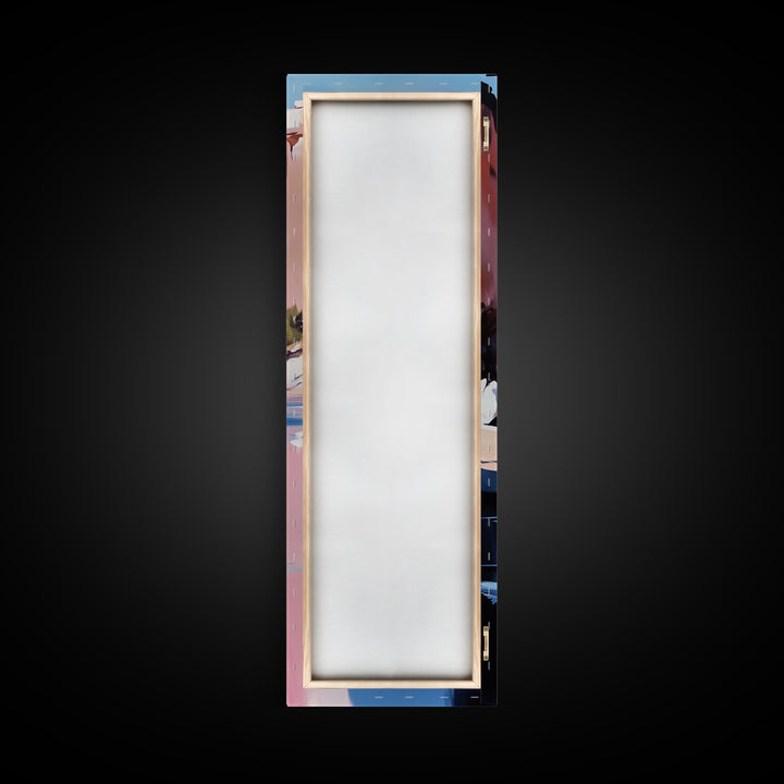 Canyon River, Rocky Reflections, Framed Canvas Print, Southwest Landscape, Desert Aesthetic, Serene Nature Art, Living Room Decor