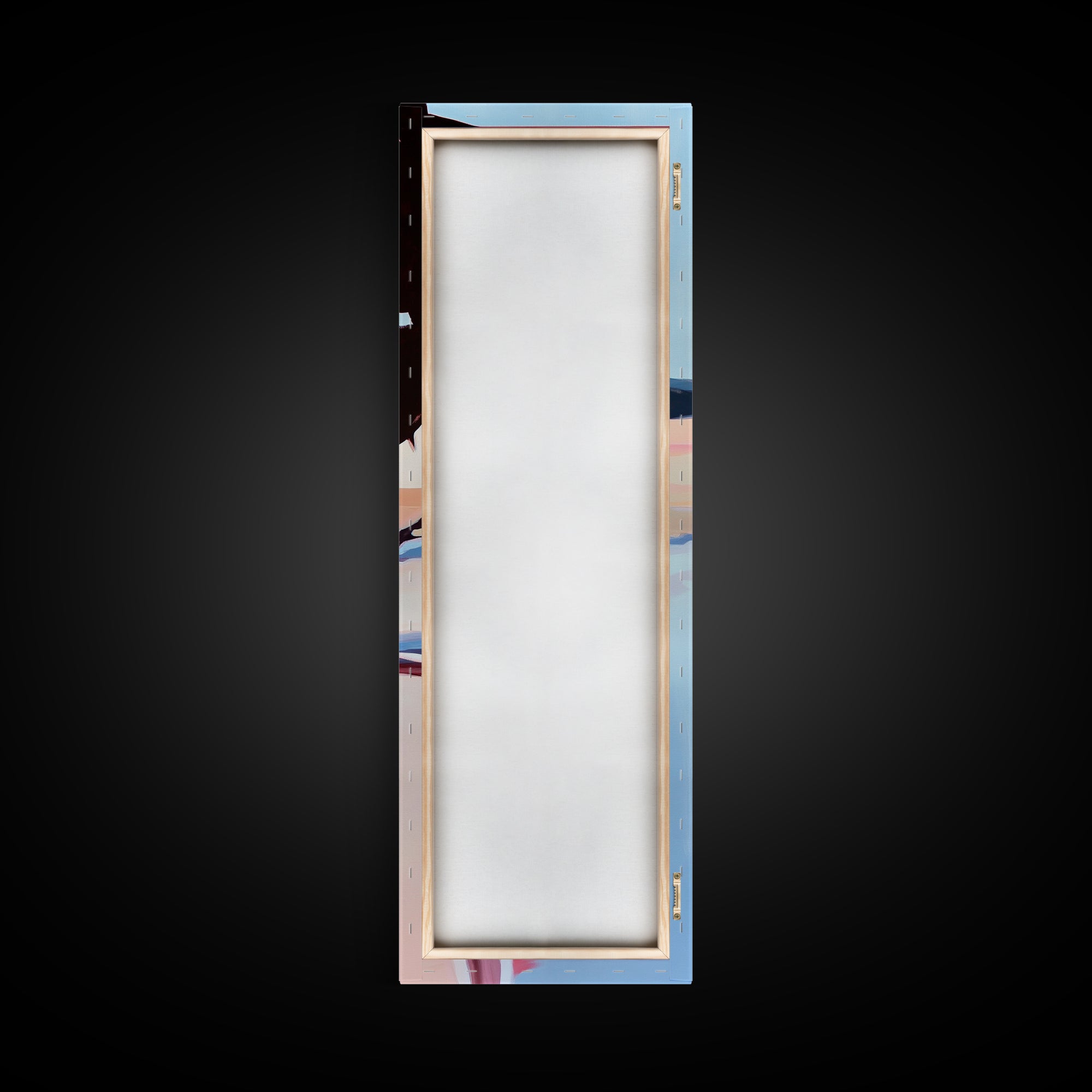 Tranquil Woman, Nature Reflection, Soft Pastels, Serene Landscape, Framed Canvas Print, Minimalist Art, Peaceful Home Decor