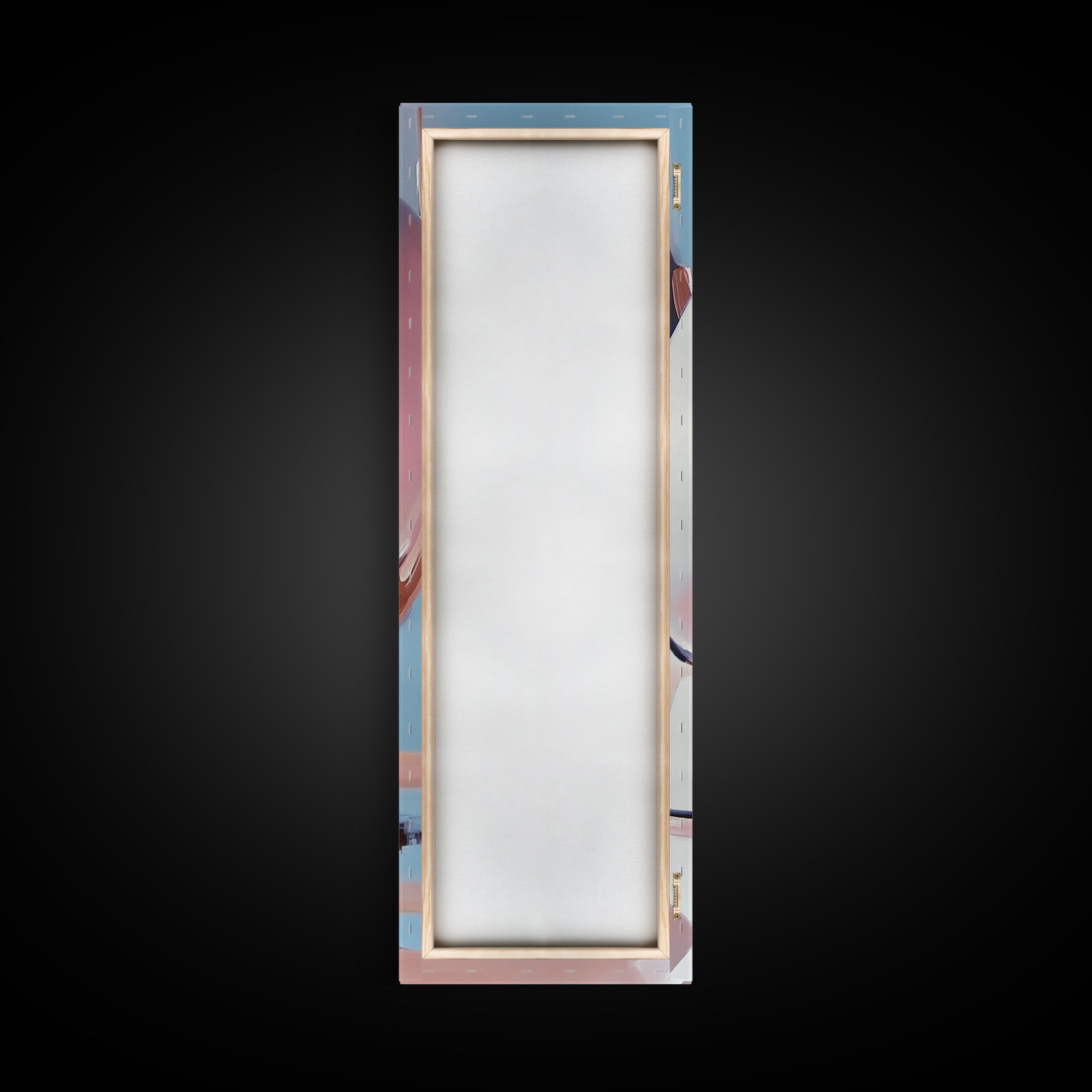 Abstract Reflection, Pink, Blue, Modern Art, Minimalist, Surrealist, Contemporary, Stylish, Bedroom, Framed Canvas Print