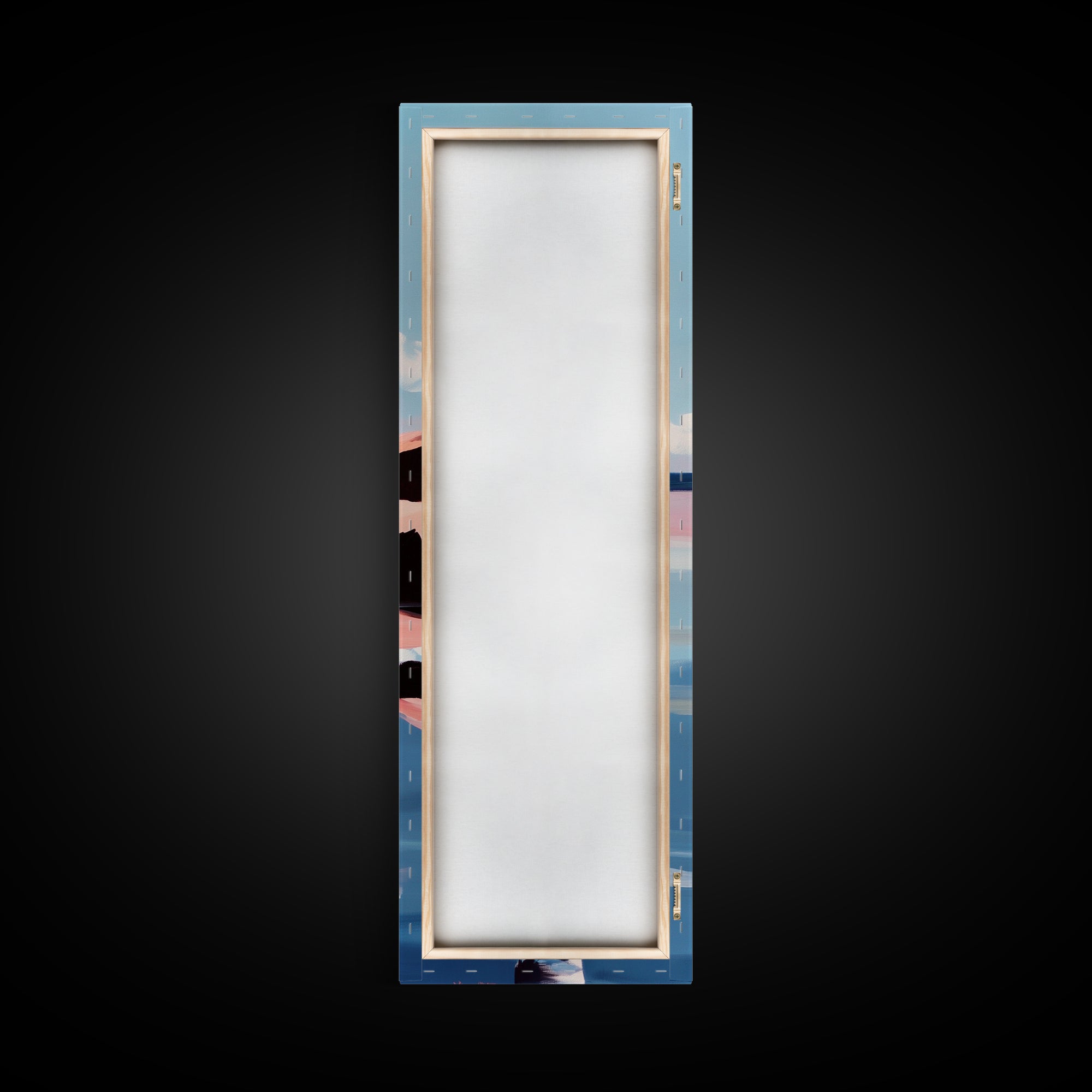 Coastal Reflection, Modern Beach Art, Minimalist Ocean Decor, Contemporary Wall Art, Blue and Pink Seascape, Canvas Print, Bedroom Wall Art