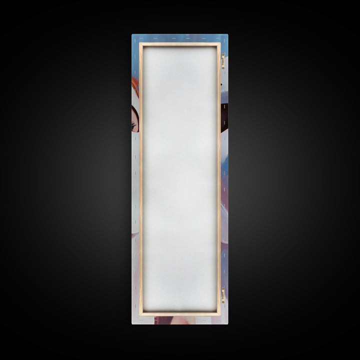 Masked Woman Portrait, Surreal Face Art, Abstract Feminine Painting, Contemporary Wall Art, Modern Aesthetic, Framed Canvas Print