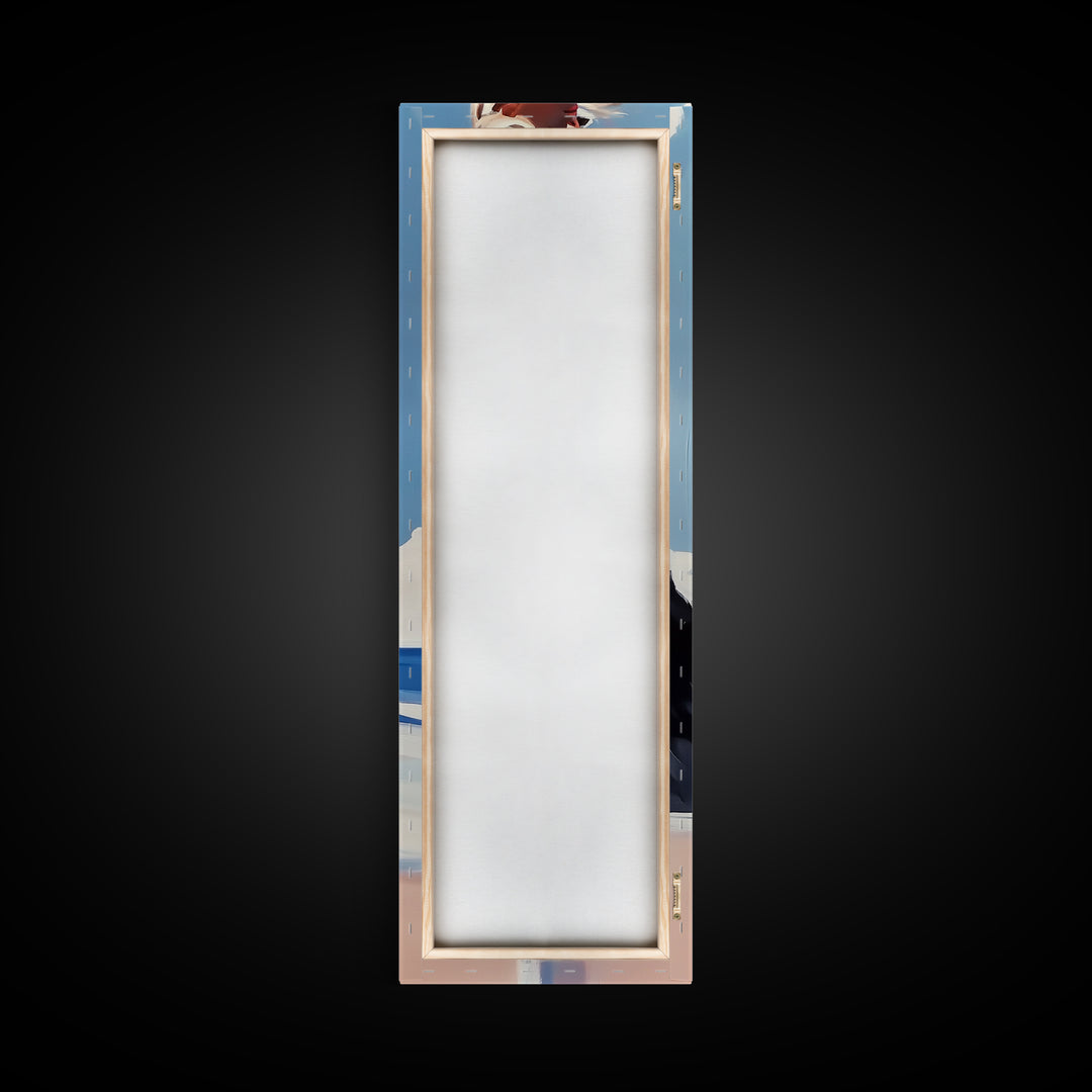 Coastal Breeze, Modern Boho, Soft Pastel Art, Framed Canvas Print, Bedroom Wall Decor, Feminine Aesthetic, Ocean Serenity