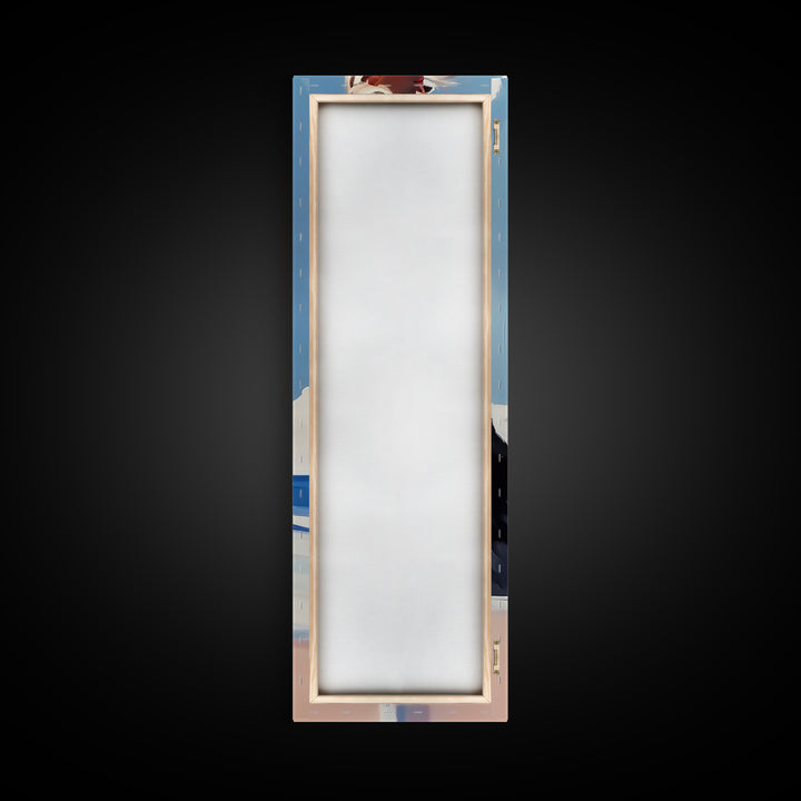 Coastal Breeze, Modern Boho, Soft Pastel Art, Framed Canvas Print, Bedroom Wall Decor, Feminine Aesthetic, Ocean Serenity