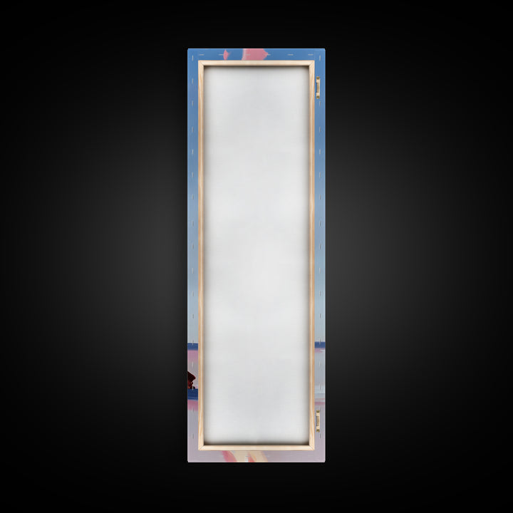 Campfire Glow, rustic cabin art, warm autumn decor, boho landscape, firelight painting, cozy home art, framed canvas print