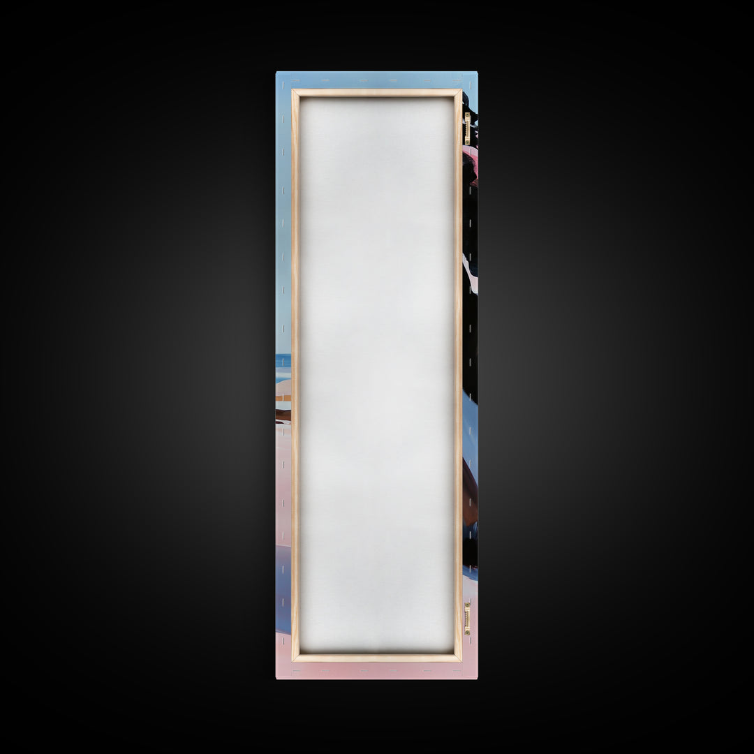 Coastal Cliffs, Pink Waves, Ocean Sunset, Canvas Print, Seascape Wall Art, Beach House Decor, Minimalist Coastal Art, Bedroom Wall Art