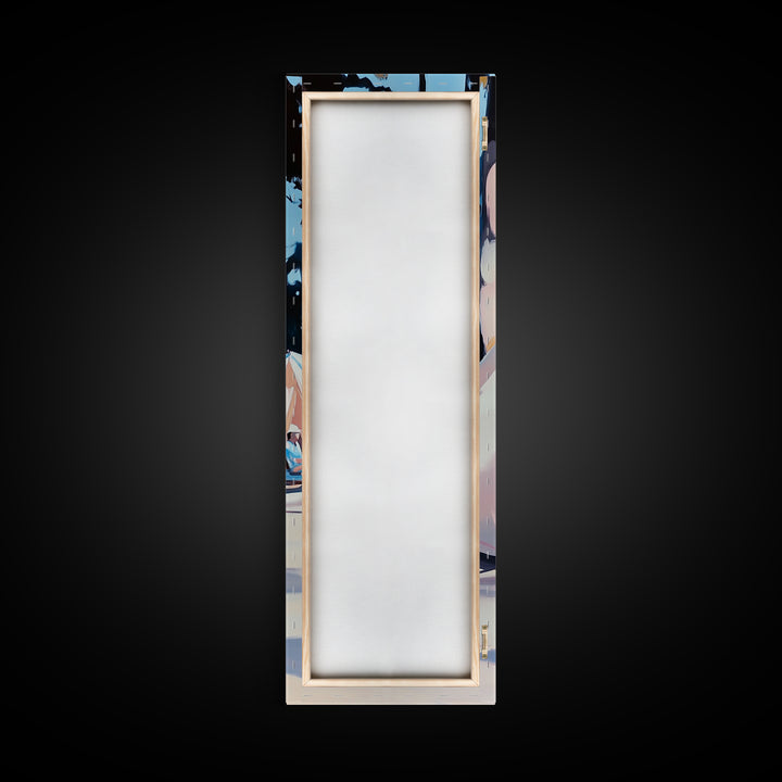 Boho Tent Camping, nature-inspired decor, adventure lover’s painting, rustic summer escape, whimsical outdoor scene, framed canvas print