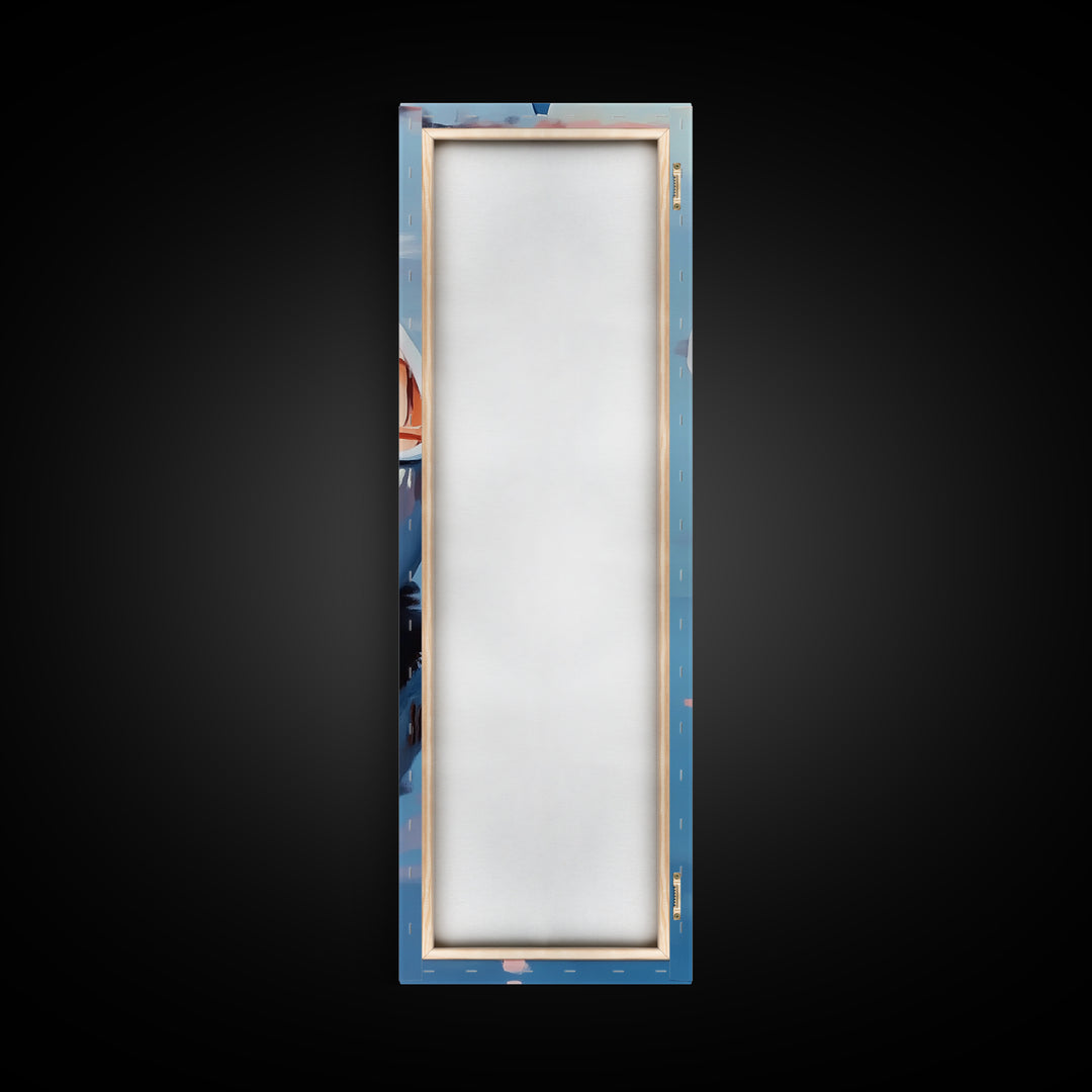 Canoe on Water, peaceful lake scene, wilderness art, adventure painting, modern minimalism, nature lover’s decor, framed canvas print