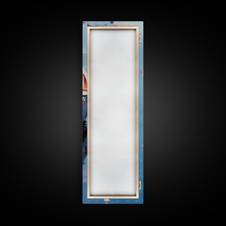 Canoe on Water, peaceful lake scene, wilderness art, adventure painting, modern minimalism, nature lover’s decor, framed canvas print