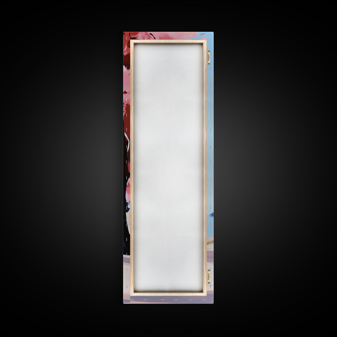 Cherry Blossom Tree, Pink Aesthetic, Nature Wall Art, Framed Canvas Print, Modern Minimalist, Japanese Inspired, Bedroom Decor