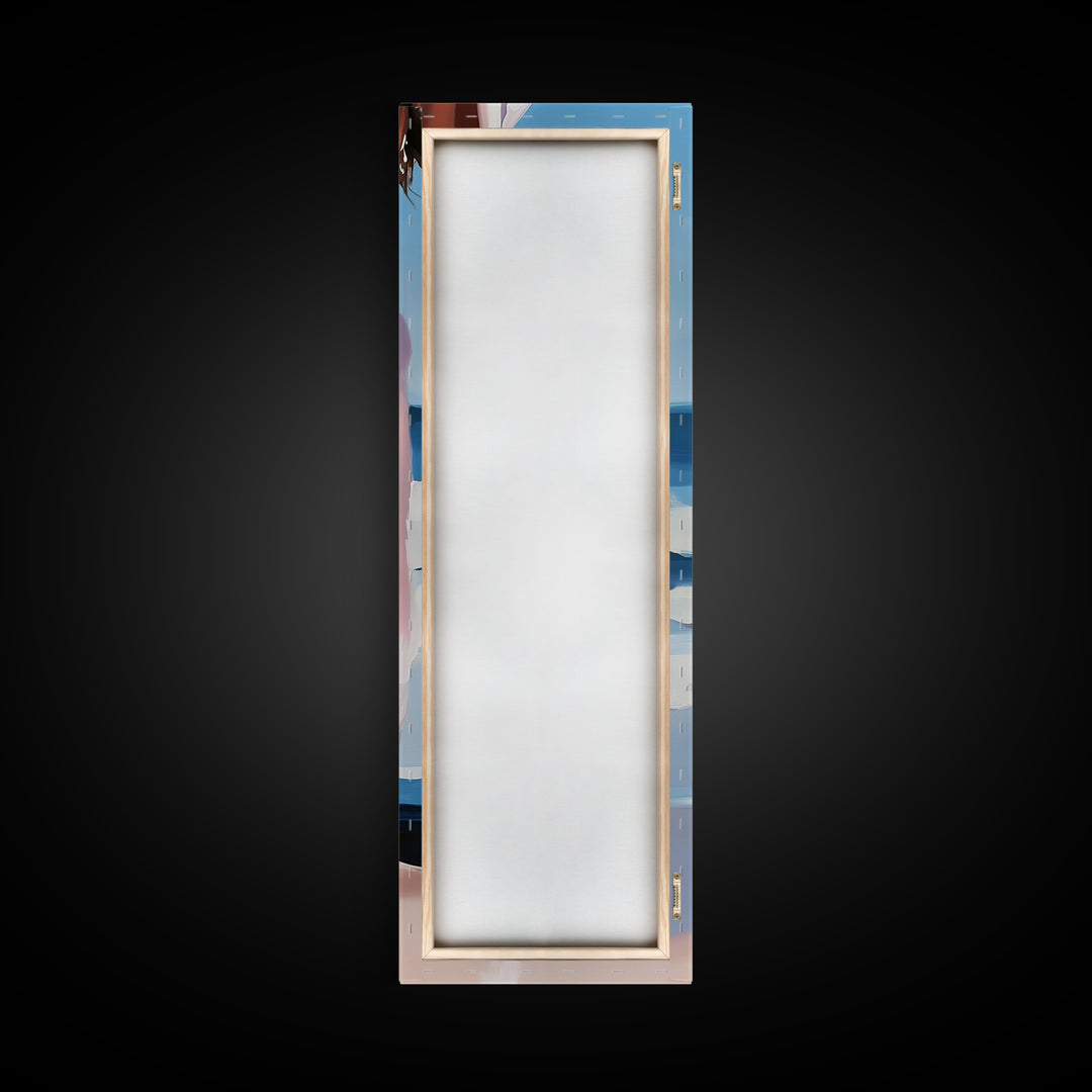 Coastal Elegance, Beach Reflection, Ocean Breeze, Framed Canvas Print, Minimalist Art, Bedroom Wall Art, Summer Aesthetic, Seaside Decor