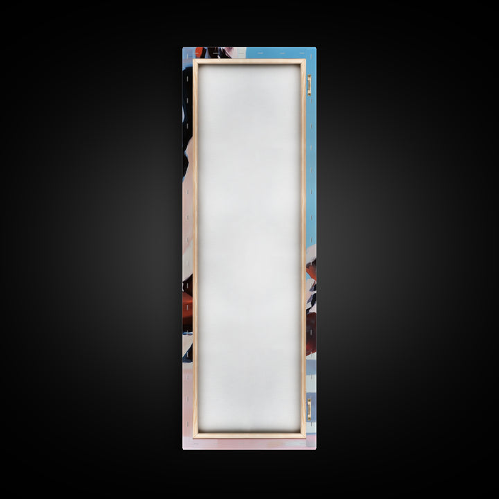 Cliffside Beauty, White Dress, Tranquil Escape, Canvas Print, Modern Wall Art, Boho Beach Decor, Bedroom Wall Art, Minimalist Coastal