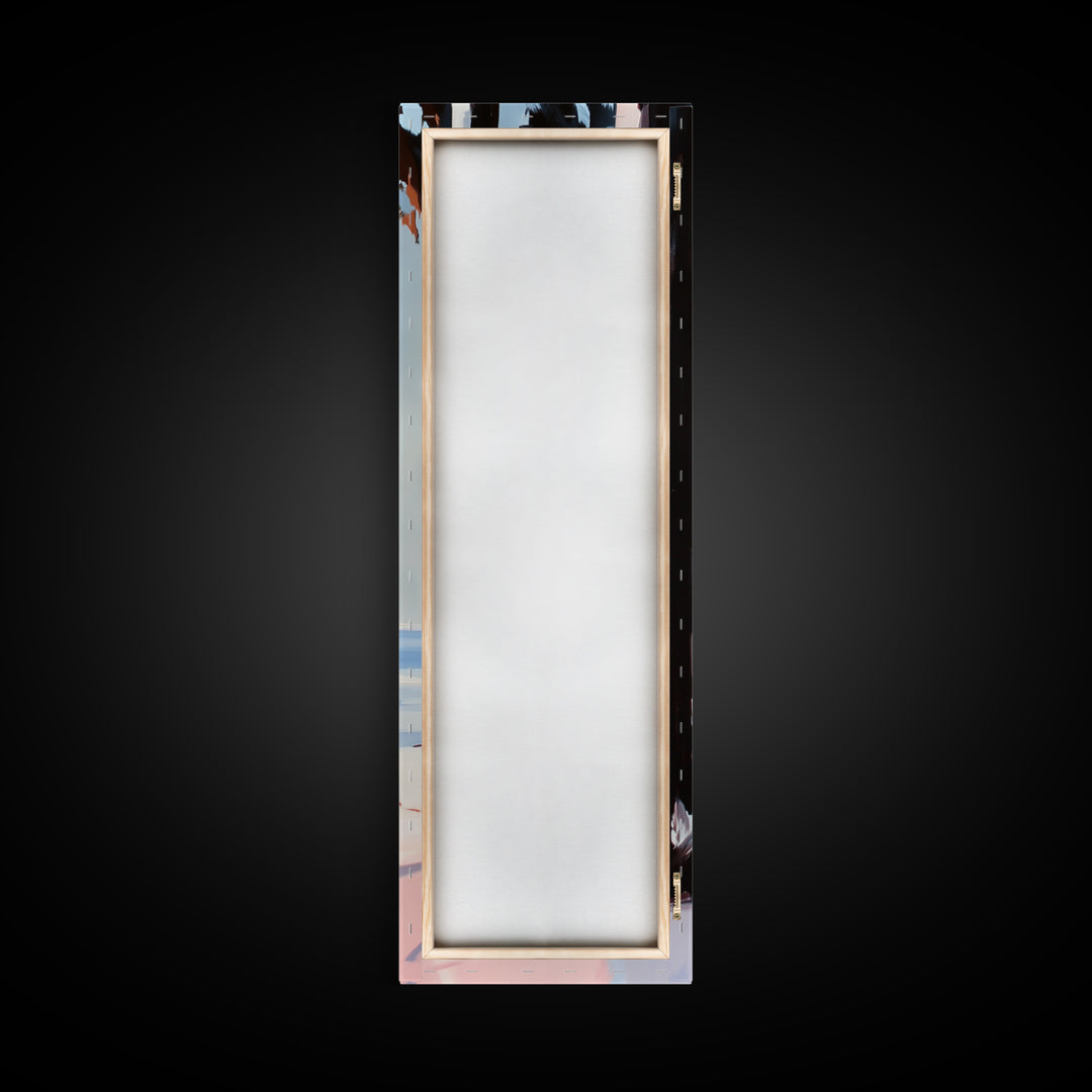 Coastal Trees, Beach Landscape, Minimalist Art, Framed Canvas Print, Modern Wall Art, Ocean View, Nature Decor, Living Room Wall Art