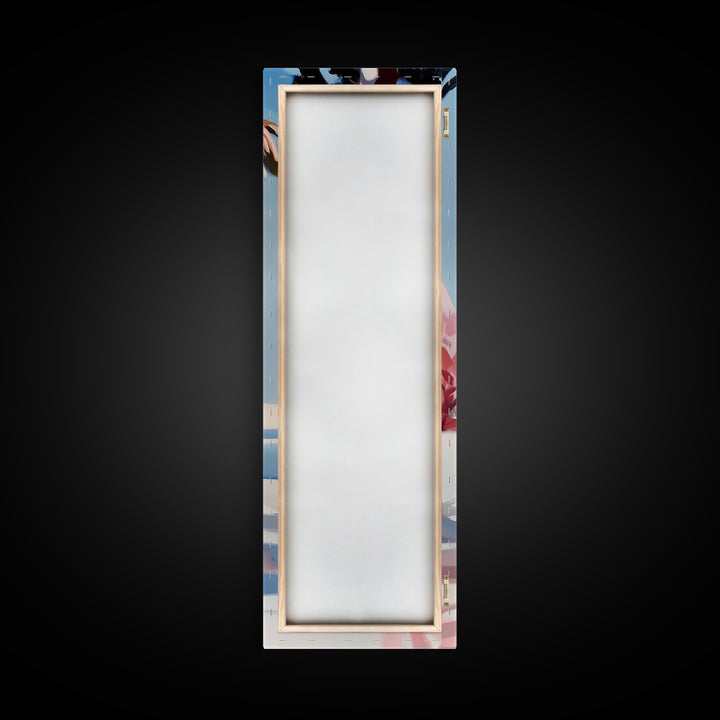 Coastal Palm Tree, Tropical Wall Art, Seaside Home Decor, Framed Canvas Print, Pastel Beach Aesthetic, Living Room Art, Summer Vibes