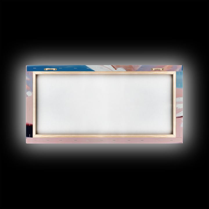 Bird Wing Painting, Abstract Nature Art, Soft Pastel Wall Art, Minimalist Feather Print, Elegant Aesthetic, Framed Canvas Print