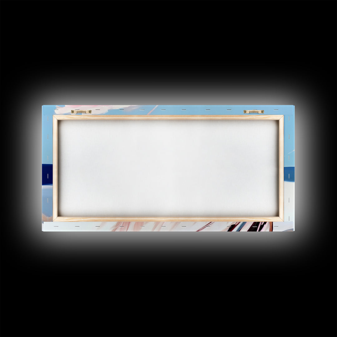 Beach Grass Art, Coastal Sand Dunes, Ocean Breeze Painting, Seaside Nature Print, Nautical Wall Decor, Framed Canvas Print