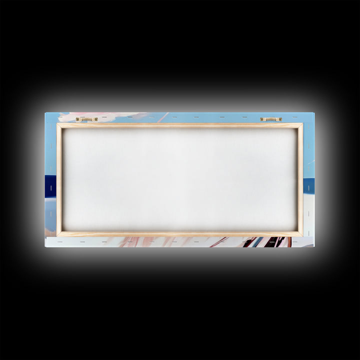 Beach Grass Art, Coastal Sand Dunes, Ocean Breeze Painting, Seaside Nature Print, Nautical Wall Decor, Framed Canvas Print