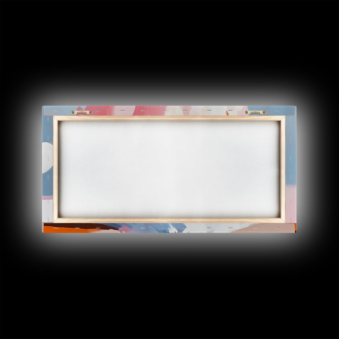 Abstract Explosion, Pink Cloud Art, Surreal Dreamy Painting, Modern Pastel Wall Decor, Whimsical Home Aesthetic, Framed Canvas Print