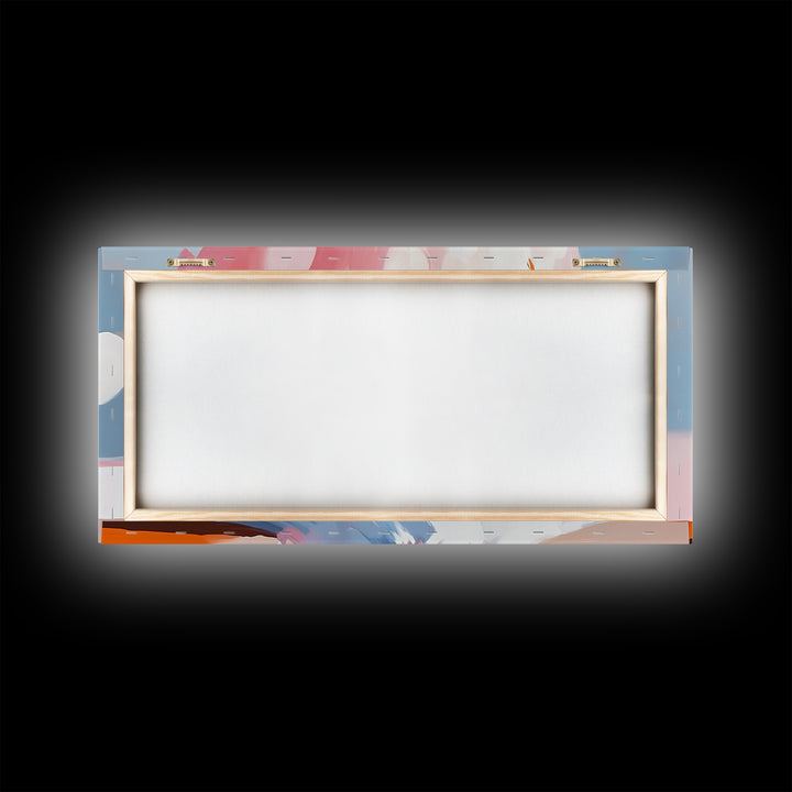 Abstract Explosion, Pink Cloud Art, Surreal Dreamy Painting, Modern Pastel Wall Decor, Whimsical Home Aesthetic, Framed Canvas Print