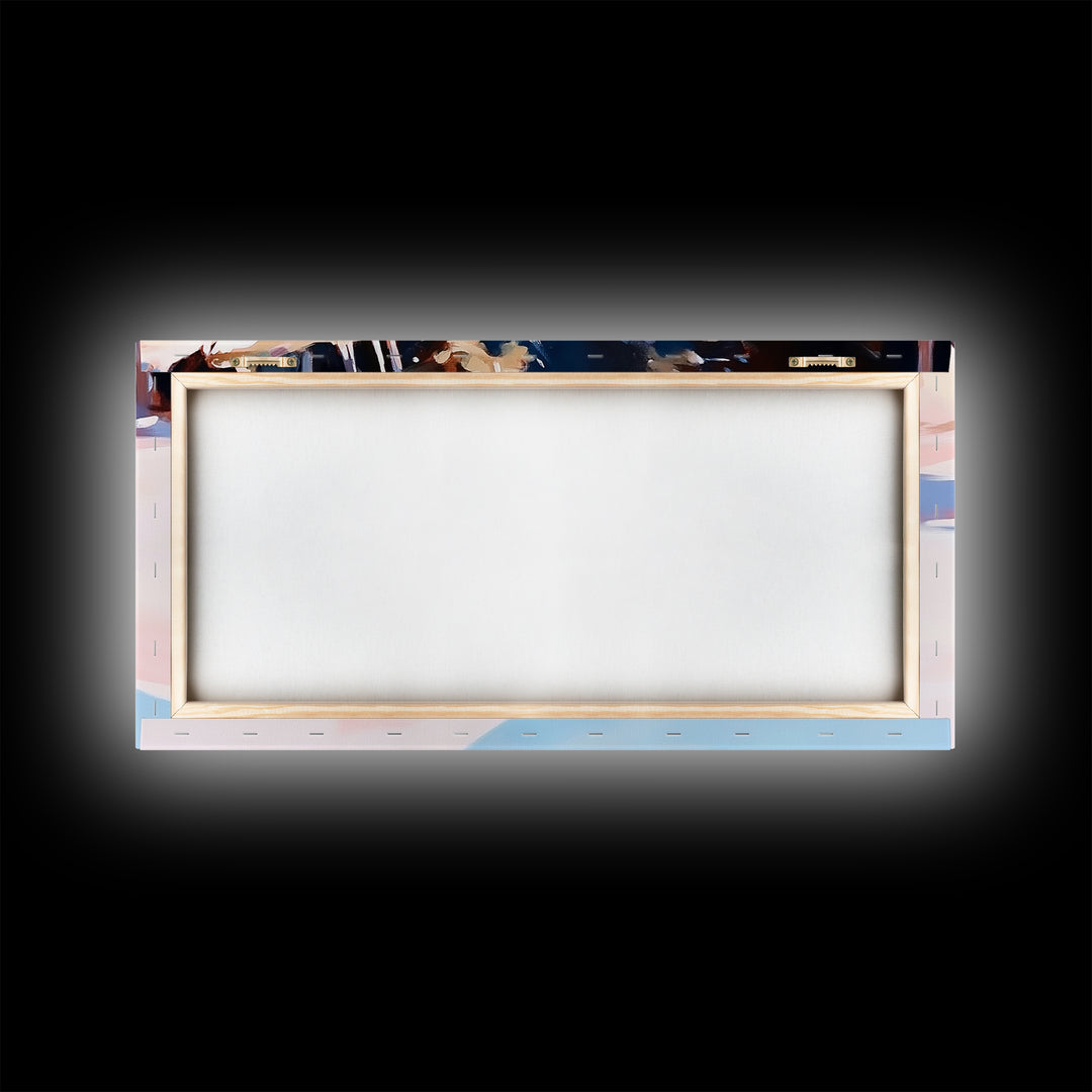 River Reflection, Serene Water Scene, Tranquil Nature Wall Art, Soft Pastel Landscape, Rustic Wilderness Decor, Framed Canvas Print